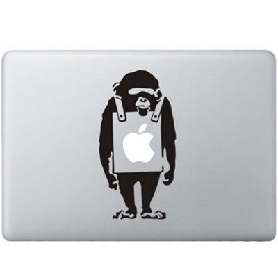 Banksy Verdrietige Aap MacBook Sticker Zwarte Stickers